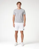 StringKing Men's Pima Terry Shorts - Relaxed Fit, White, Full Front - Human Model