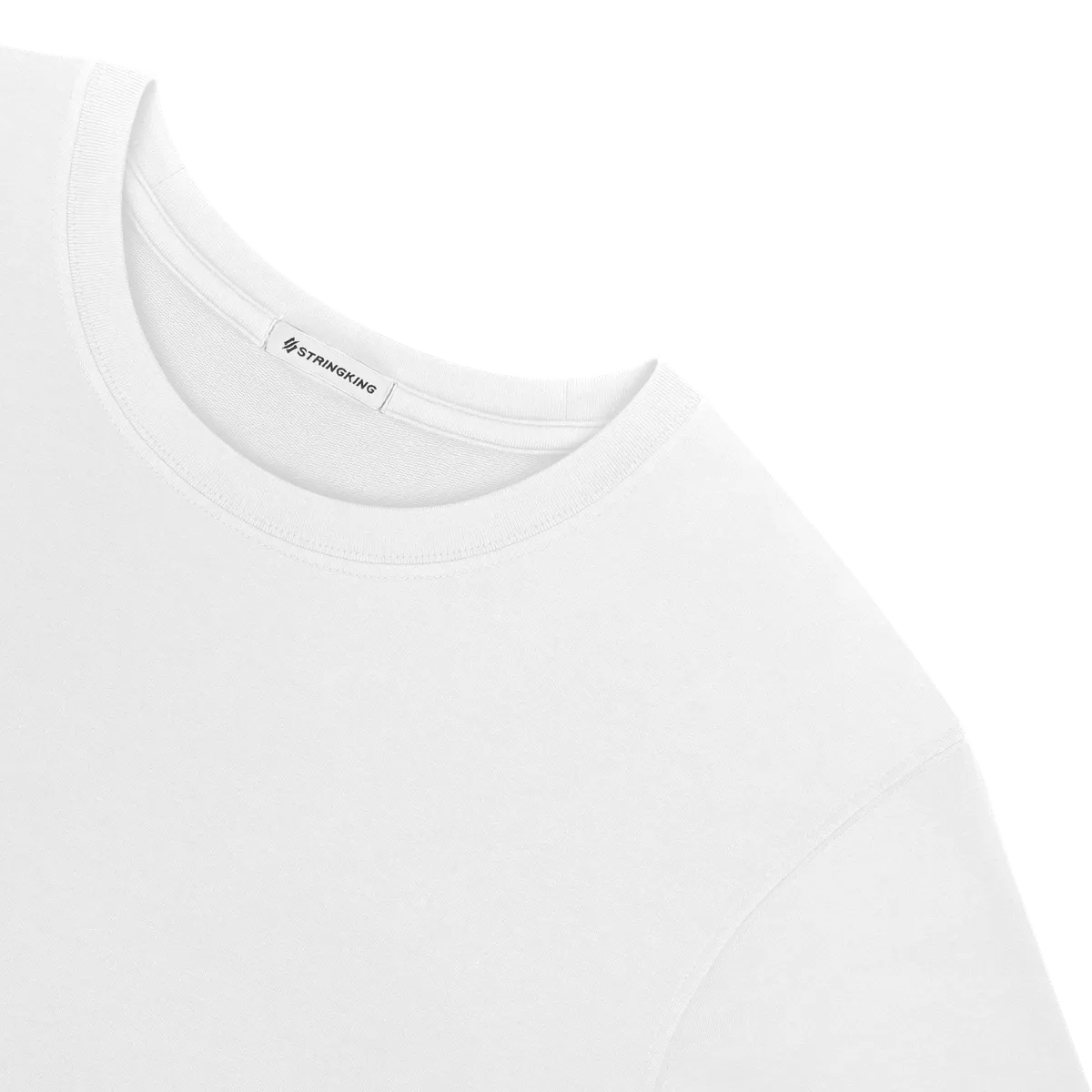 StringKing Men's Pima Terry Crew Sweater - Relaxed Fit, White, Detail