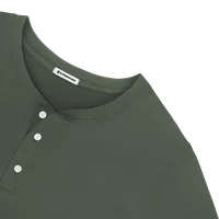 StringKing Men's Pima Terry Henley - Relaxed Fit, Moss, Detail