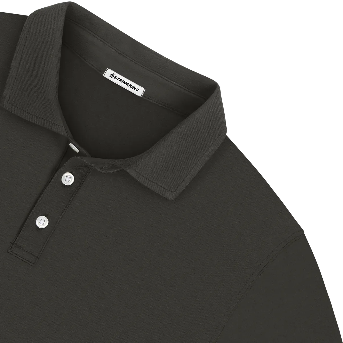 StringKing Men's Pima Jersey Signature Polo Multi - Relaxed Fit, Peat, Detail