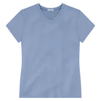StringKing Women's Heavy Pima Cotton V-Neck T-Shirt - Sharp Fit, Slate Blue, Front