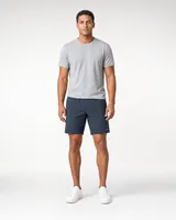StringKing Men's Nylon Flex Shorts - Sharp Fit, Navy, Full Front - Human Model