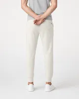 StringKing Men's Pima Terry Sweatpants - Sharp Fit, Tofu, Full Back - Human Model - Chest to Feet