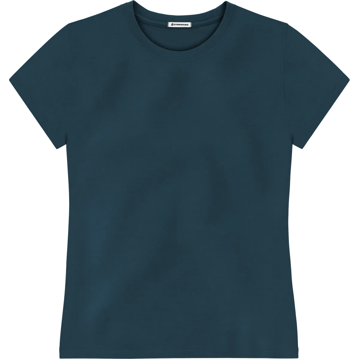 StringKing Women's Pima Jersey Tee - Relaxed Fit, Navy, Front