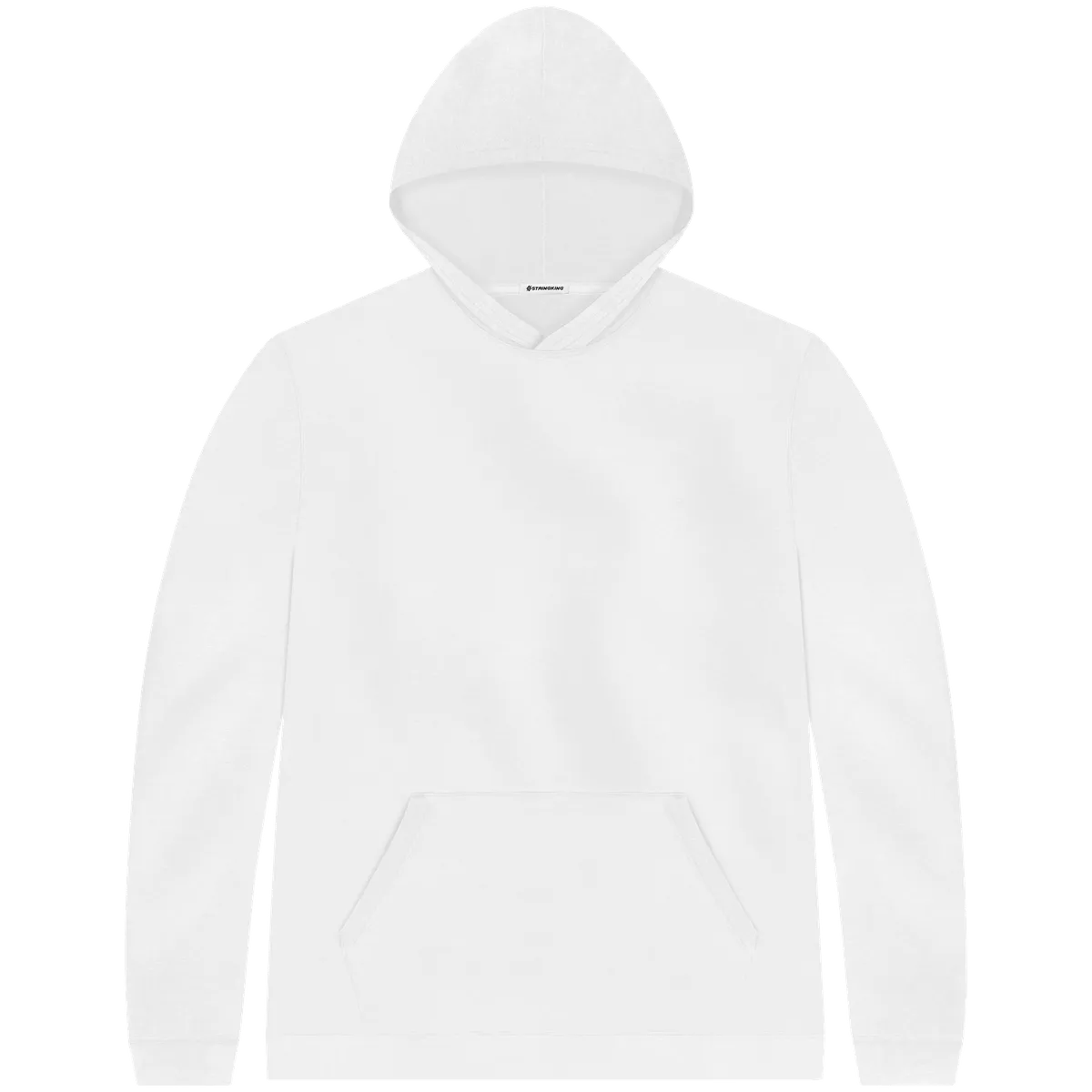 StringKing Men's Pima Terry Hoodie - Sharp Fit, White, Front