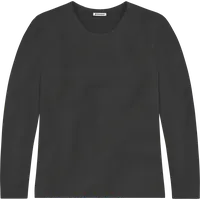 StringKing Women's FlexTech Long Sleeve Crewneck T-Shirt - Relaxed Fit, Black, Front
