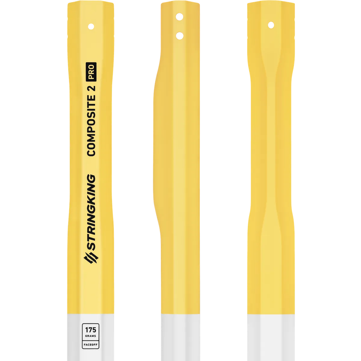 StringKing Men's Composite 2 Pro Faceoff - Double Lever, 175 Grams, White / Yellow, Top Section, Right, Front, Left
