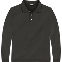 StringKing Men's Pima Terry Long Sleeve Polo - Relaxed Fit, Peat, Front