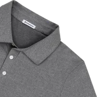 StringKing Men's FlexTech Long Sleeve Polo - Relaxed Fit, Heather Gray, Detail