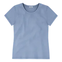 StringKing Women's Pima Cotton Short Sleeve Crewneck T-Shirt - Sharp Fit, Slate Blue, Front
