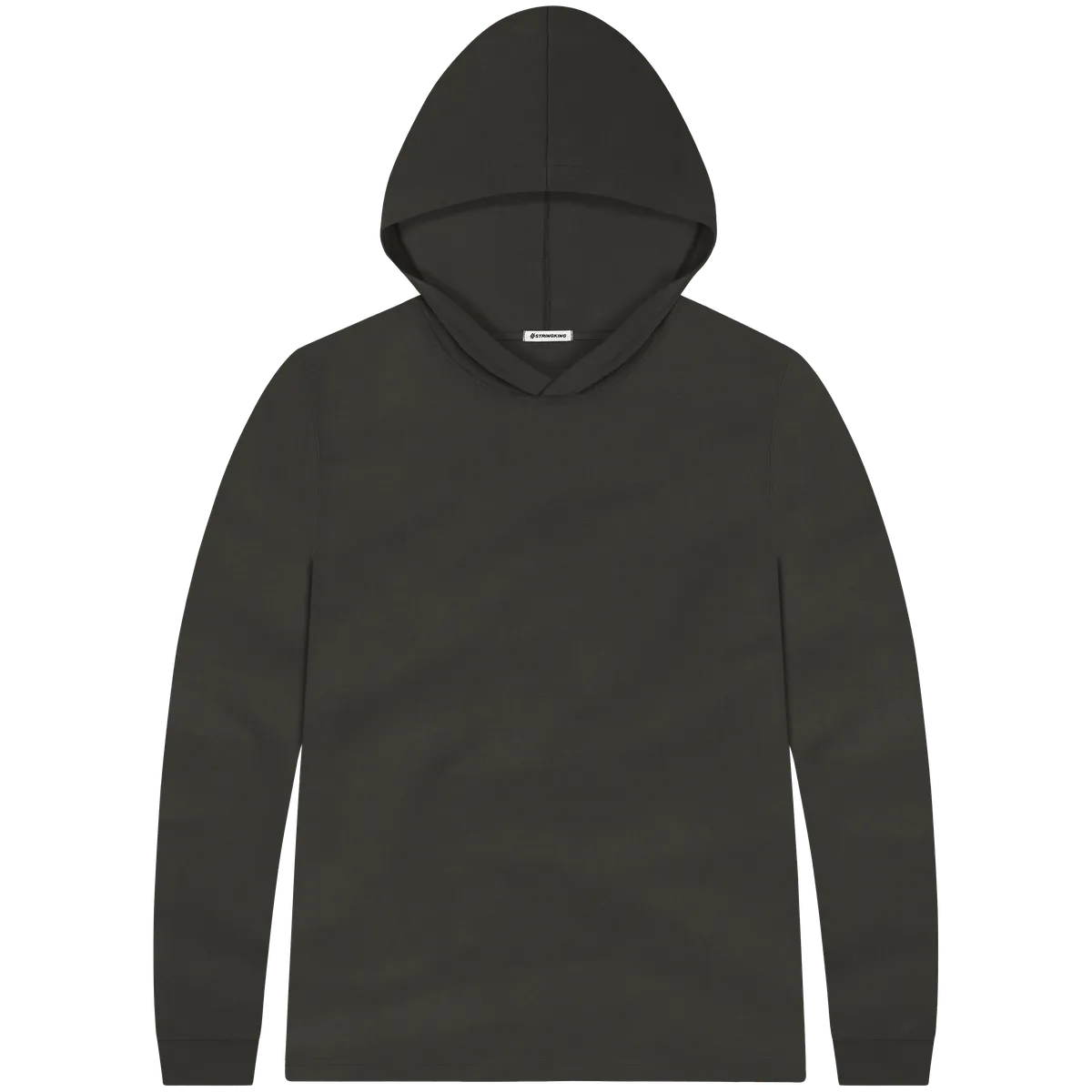 StringKing Men's Pima Jersey Hoodie - Sharp Fit, Peat, Front