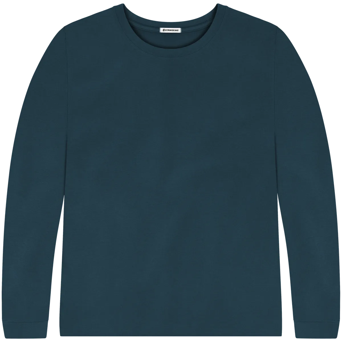 StringKing Men's Pima Terry Long Sleeve Tee - Relaxed Fit, Navy, Front