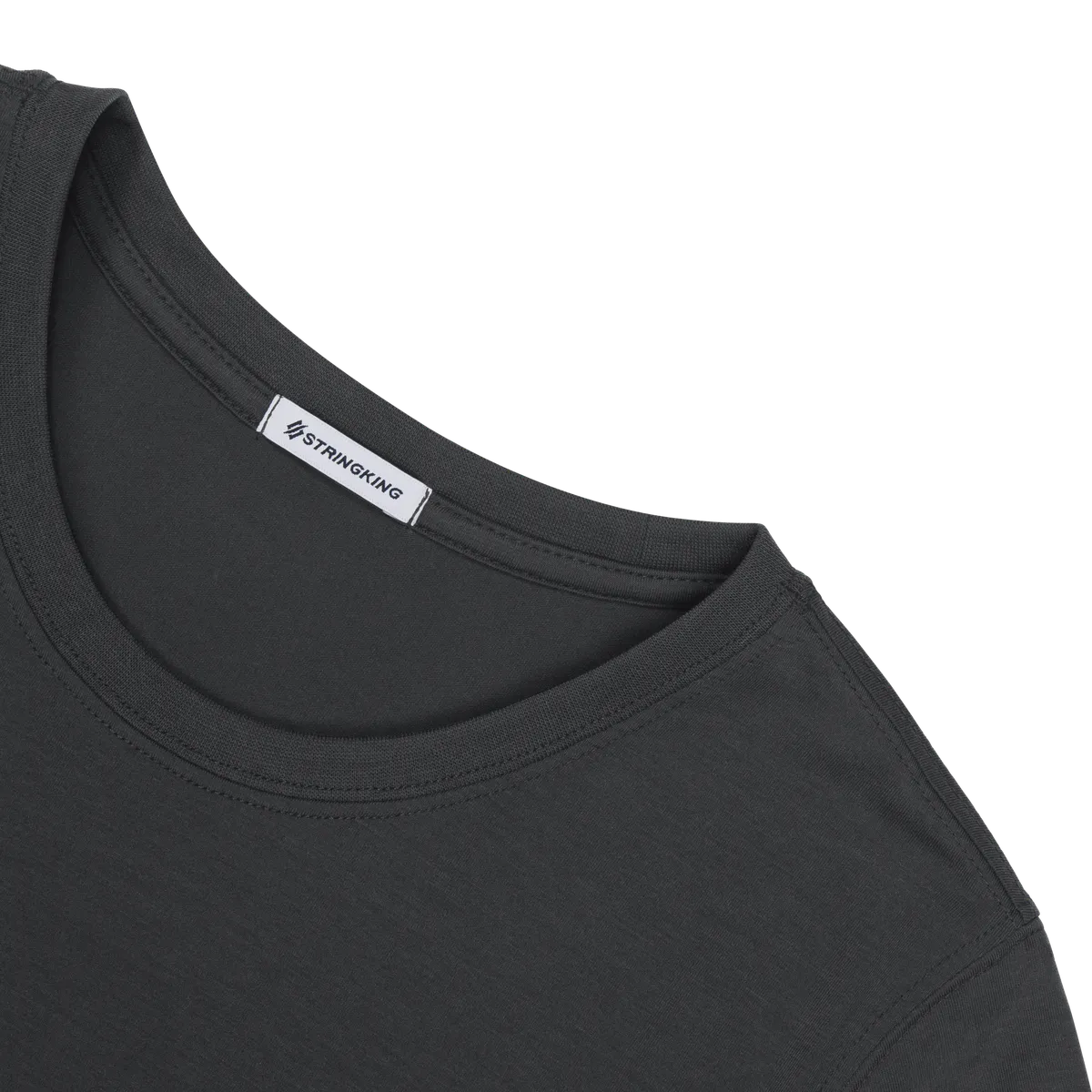 StringKing Women's FlexStyle Long Sleeve Crewneck T-Shirt - Relaxed Fit, Moonless Night, Detail