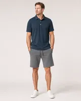 StringKing Men's Pima Jersey Classic Polo - Relaxed Fit, Navy, Full Front - Human Model - Top of head to Knees