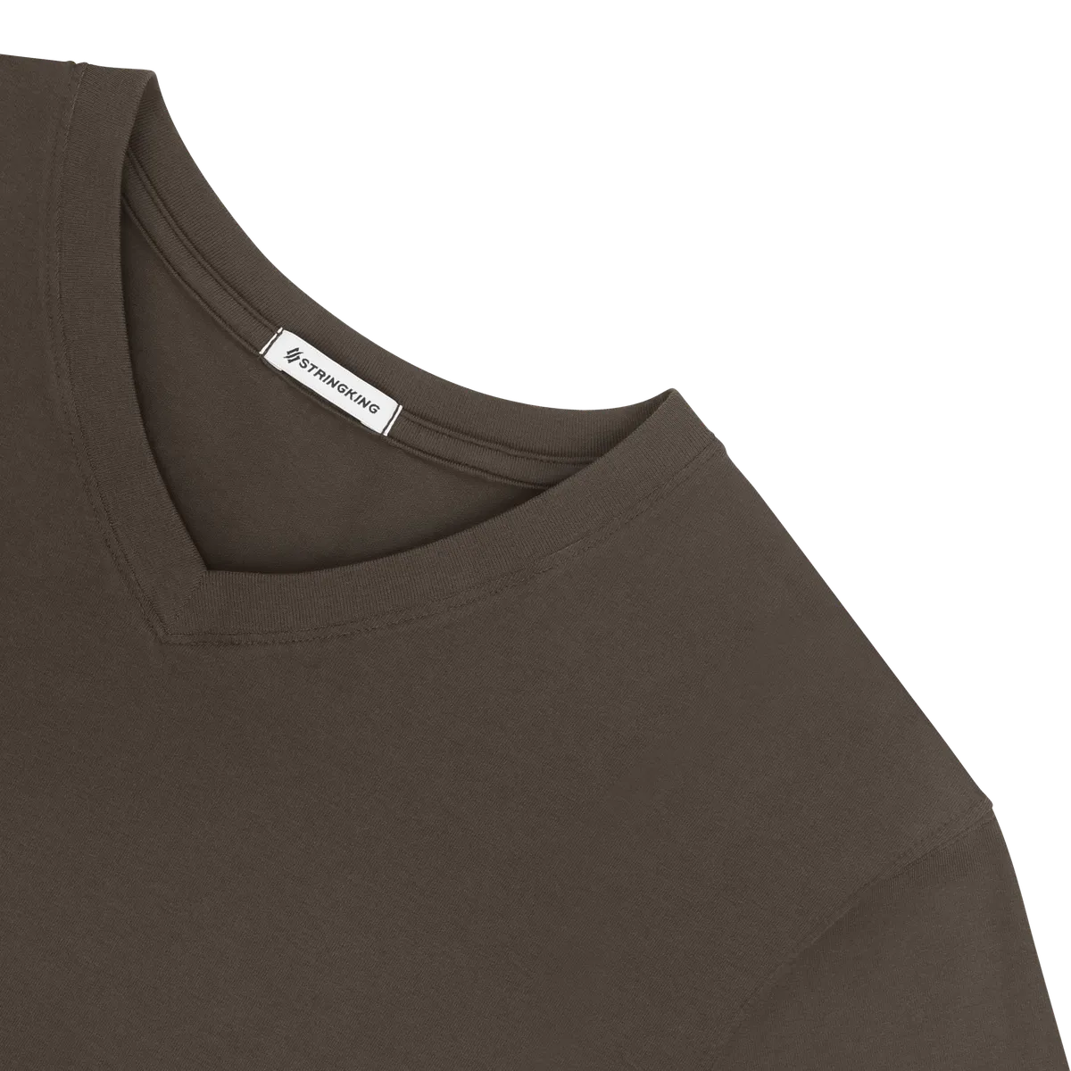 StringKing Women's Pima Jersey Long Sleeve V-Neck Tee - Sharp Fit, Wren, Detail