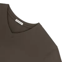 StringKing Women's Pima Jersey Long Sleeve V-Neck Tee - Sharp Fit, Wren, Detail