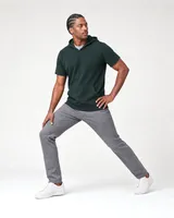 StringKing Men's Pima Terry Short Sleeve Hoodie - Sharp Fit, Pine Grove, Full Front Angle - Human Model