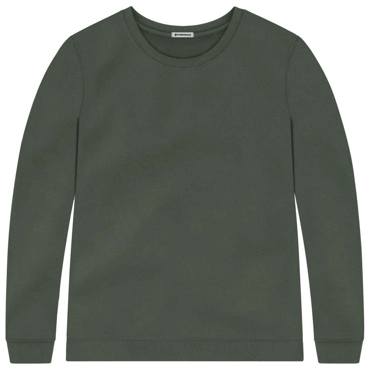 StringKing Men's Pima Terry Crew Sweater - Sharp Fit, Moss, Front