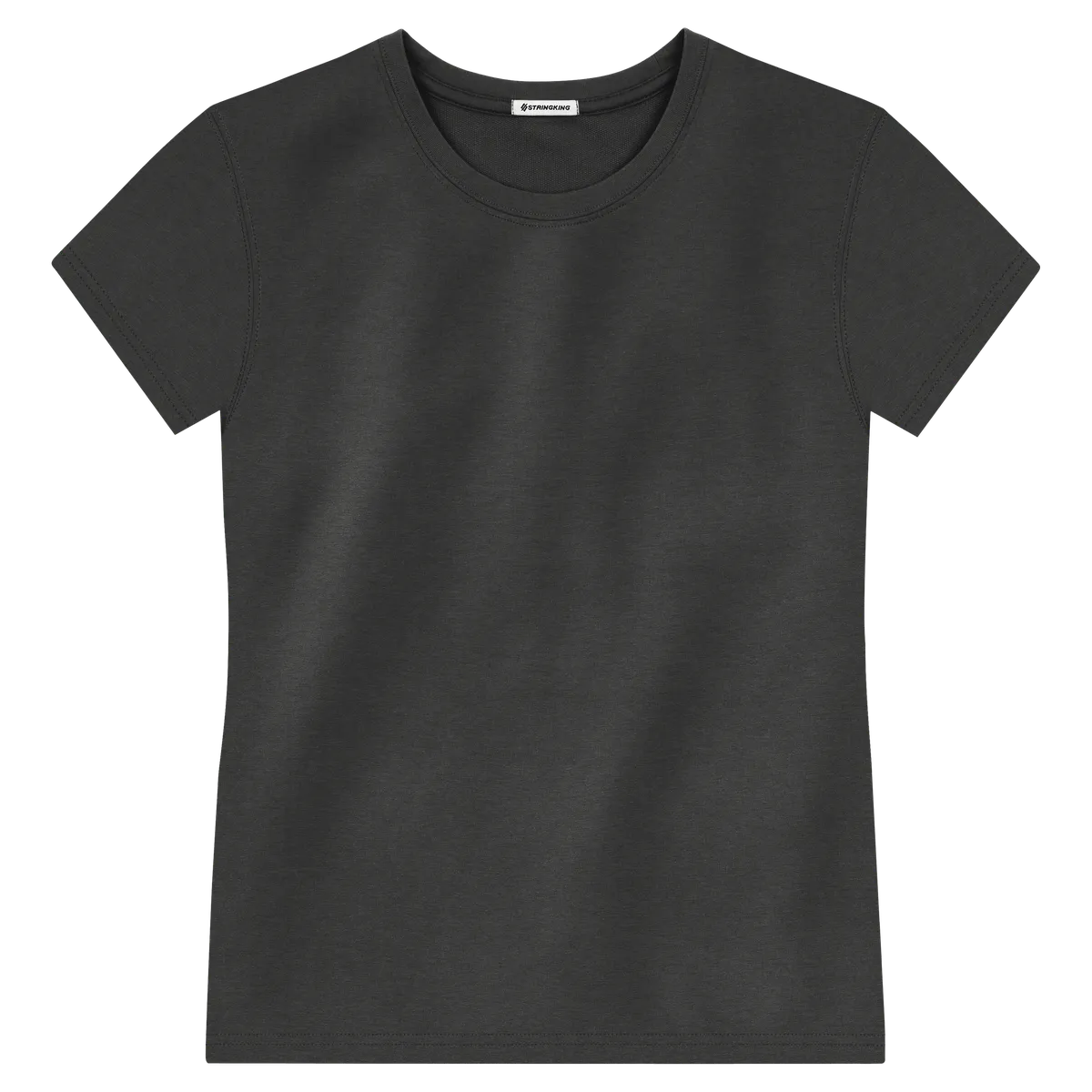 StringKing Women's Heavy Pima Cotton T-Shirt - Sharp Fit, Black, Front
