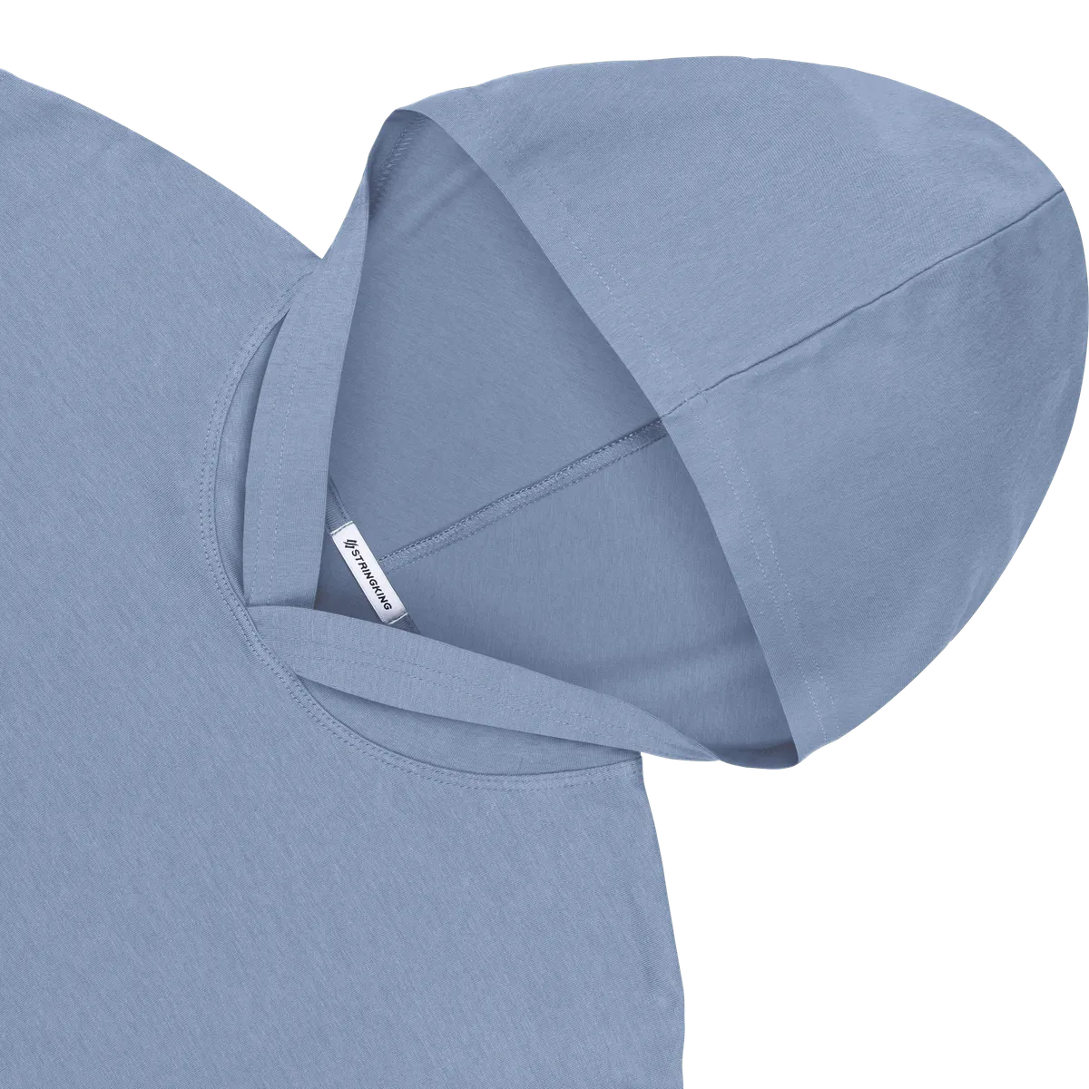StringKing Women's Pima Cotton Lightweight Hoodie - Relaxed Fit, Slate Blue, Detail