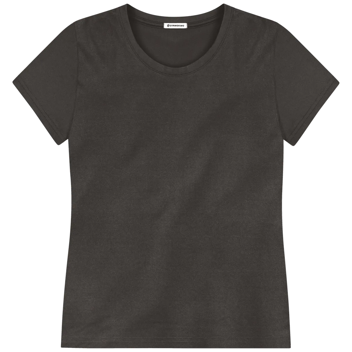 StringKing Women's FlexTech Short Sleeve Crewneck T-Shirt - Sharp Fit, Charcoal, Front