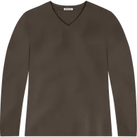 StringKing Women's Pima Jersey Long Sleeve V-Neck Tee - Sharp Fit, Wren, Front