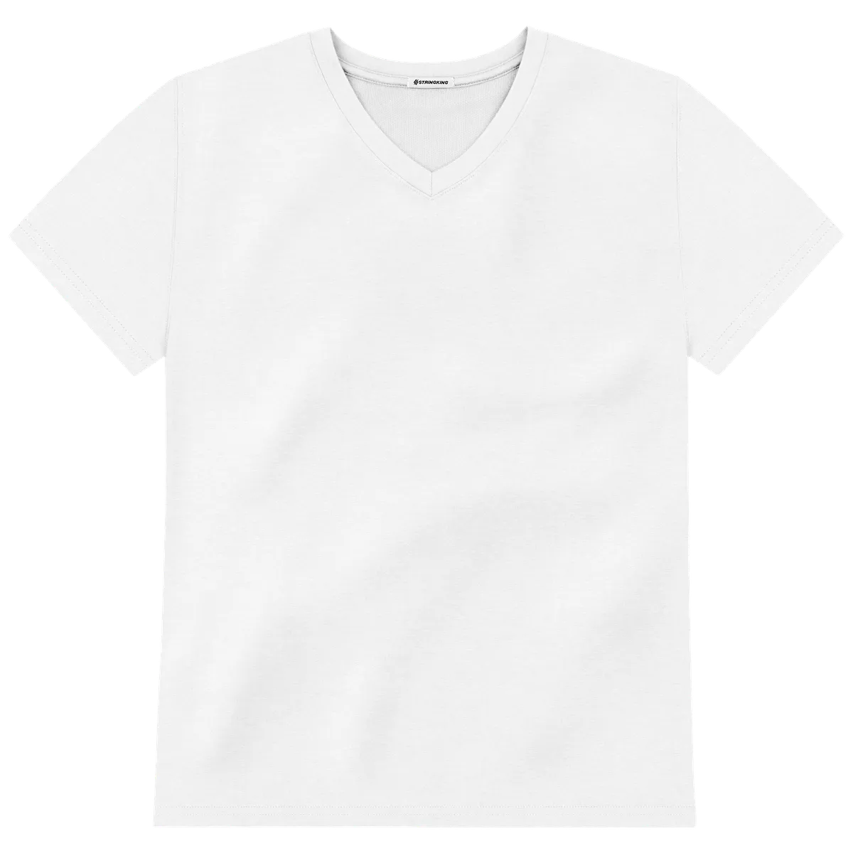 StringKing Men's Heavy Pima Cotton V-Neck T-Shirt - Relaxed Fit, White, Front