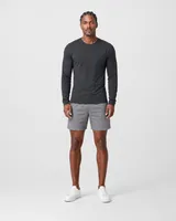 StringKing Men's StayWarm Long Sleeve Tee - Sharp Fit, Black, Full Front - Human Model