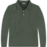 StringKing Men's Pima Terry Long Sleeve Polo - Relaxed Fit, Moss, Front