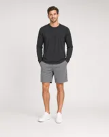 StringKing Men's Pima Jersey Long Sleeve Tee - Sharp Fit, Black, Full Front - Human Model