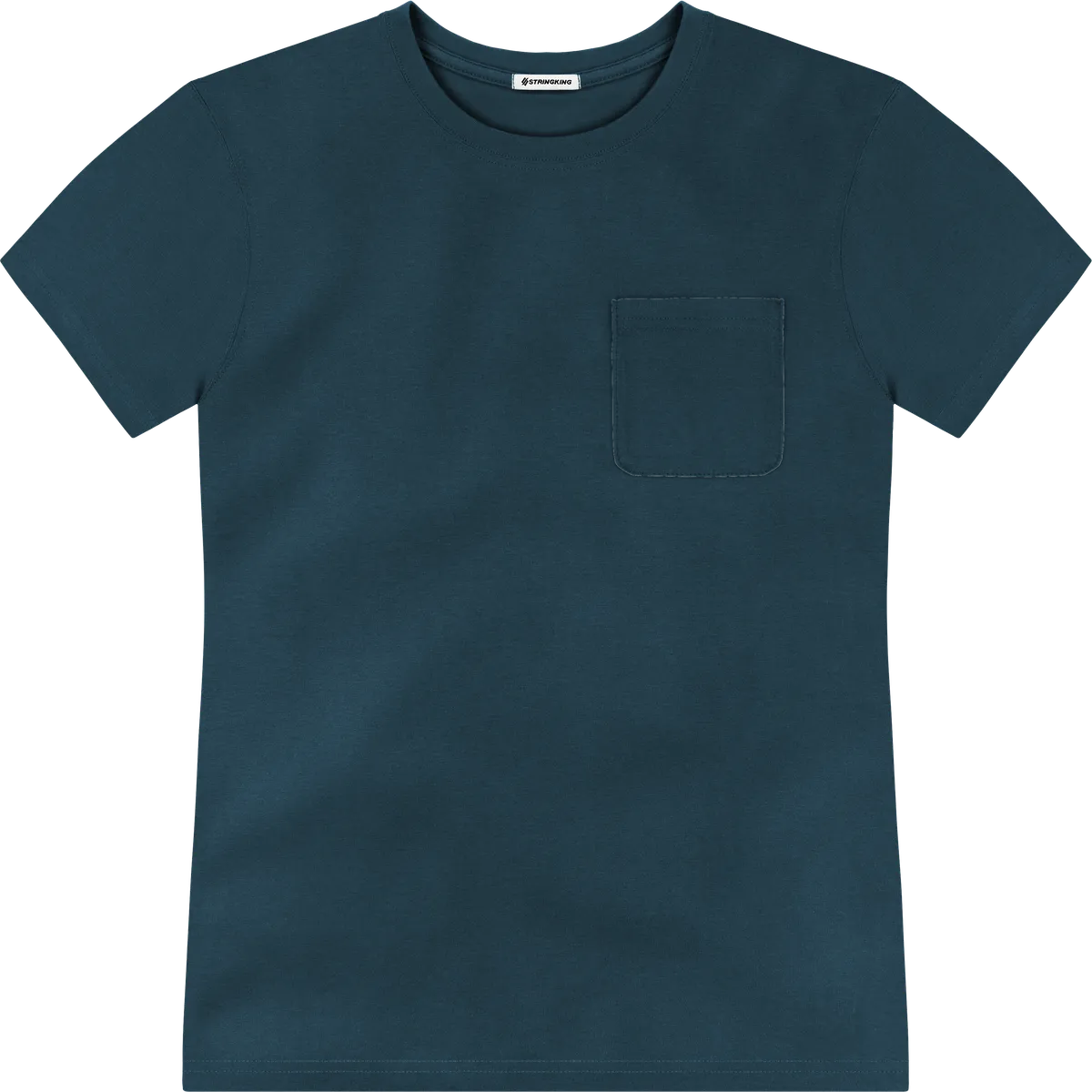 StringKing Men's Pima Jersey Pocket Tee - Sharp Fit, Navy, Front