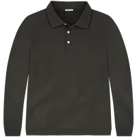 StringKing Men's Pima Terry Long Sleeve Polo - Sharp Fit, Peat, Front