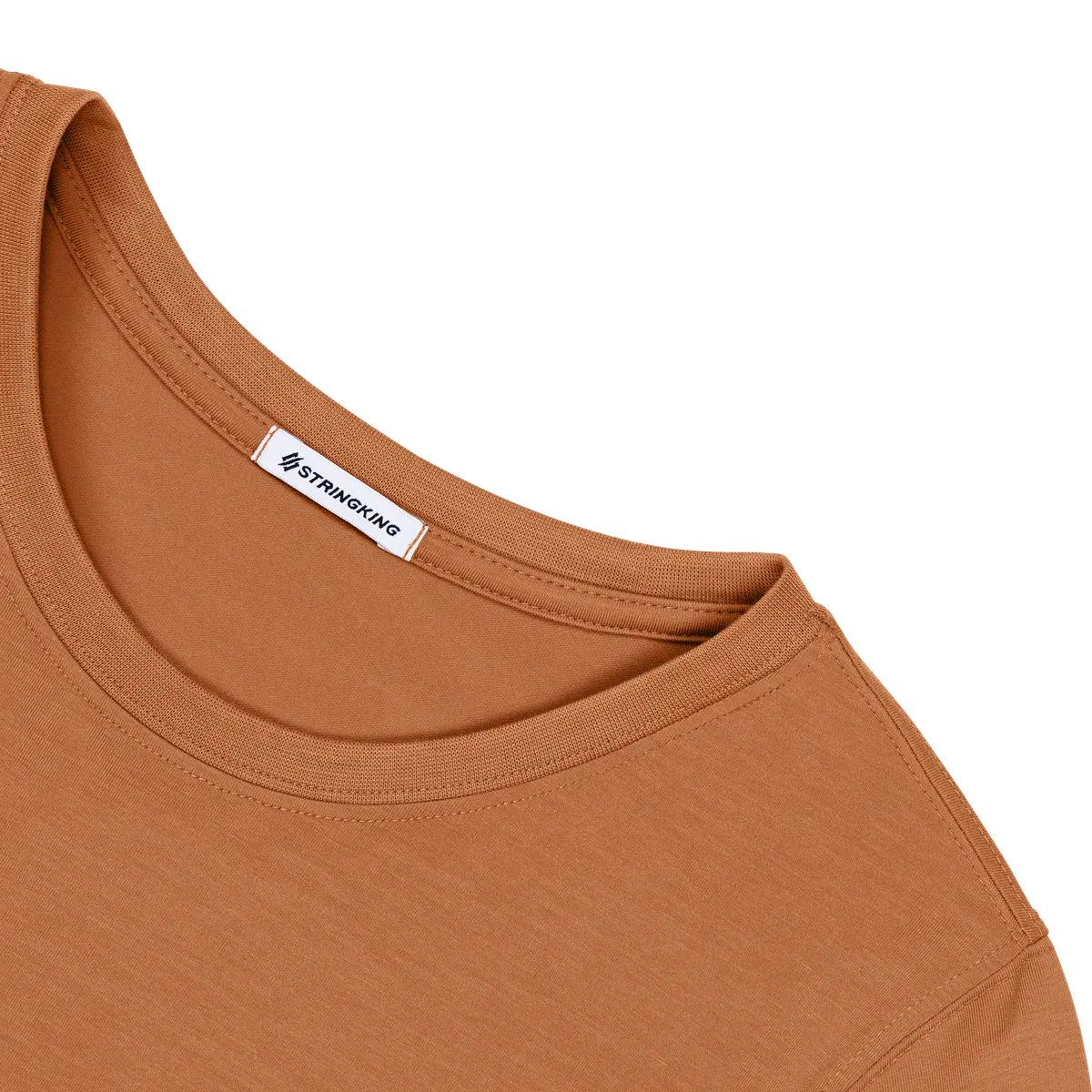 StringKing Women's FlexStyle Long Sleeve Crewneck T-Shirt - Sharp Fit, Bombay Brown, Detail