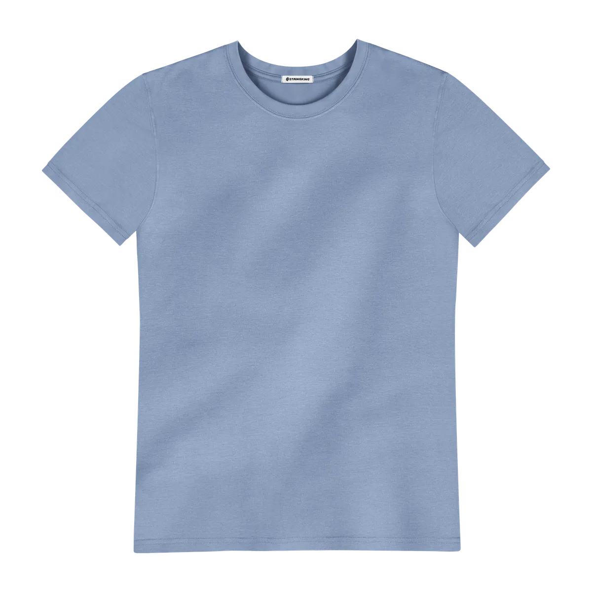 StringKing Men's Pima Cotton Short Sleeve Crewneck T-Shirt - Sharp Fit, Slate Blue, Front