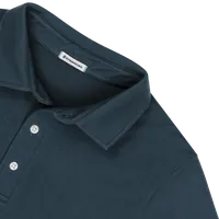 StringKing Men's Pima Cotton Polo Sweatshirt - Sharp Fit, Navy, Detail