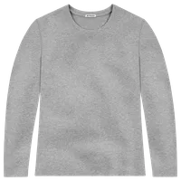 StringKing Women's Heavy Pima Cotton Long Sleeve T-Shirt - Sharp Fit, Heather Gray, Front