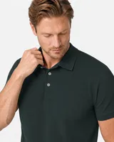 StringKing Men's Pima Terry Polo - Relaxed Fit, Pine Grove, Collar Shoulder - Human Model