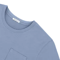 StringKing Men's Pima Cotton Short Sleeve Pocket Crewneck T-Shirt - Relaxed Fit, Slate Blue, Detail
