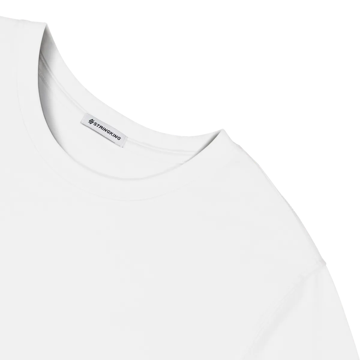 StringKing Men's Pima Cotton Short Sleeve Crewneck T-Shirt - Sharp Fit, White, Detail