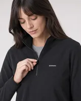 StringKing Women's Polartec Fleece Quarter Zip - Sharp Fit, Meteorite, Collar Shoulder - Human Model