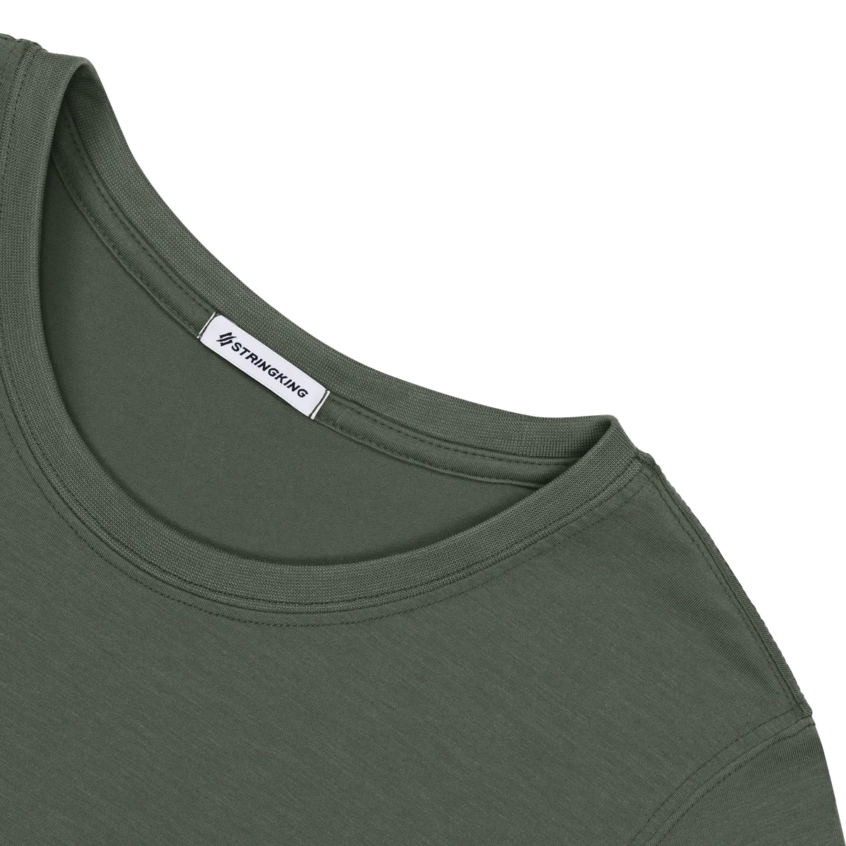 StringKing Women's FlexStyle Long Sleeve Crewneck T-Shirt - Relaxed Fit, Thyme, Detail