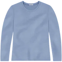 StringKing Women's Heavy Pima Cotton Long Sleeve T-Shirt - Sharp Fit, Slate Blue, Front
