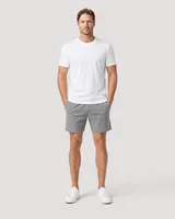 StringKing Men's Pima Jersey Tee - Sharp Fit, White, Full Front - Human Model