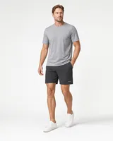 StringKing Men's StayWarm Shorts - Relaxed Fit, Black, Full Front Angle - Human Model