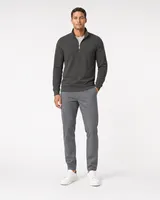 StringKing Men's Pima Terry Quarter Zip - Sharp Fit, Peat, Full Front - Human Model