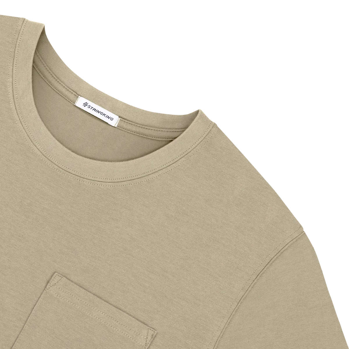 StringKing Men's Pima Cotton Short Sleeve Pocket Crewneck T-Shirt, Detail