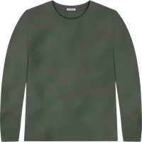 StringKing Men's Pima Jersey Long Sleeve Tee - Relaxed Fit, Moss, Front