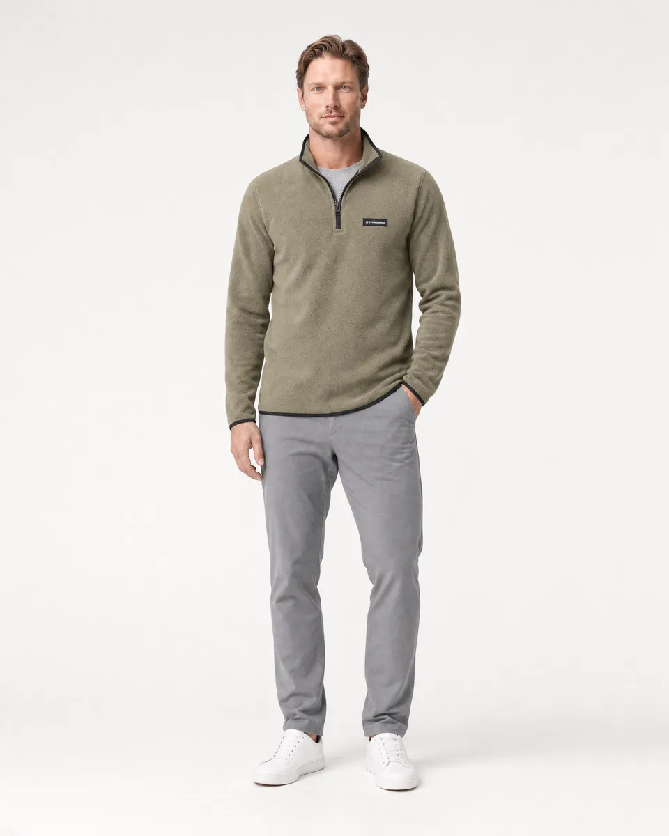 StringKing Men's Polartec Fleece Quarter Zip - Sharp Fit, Mermaid, Full Front - Human Model