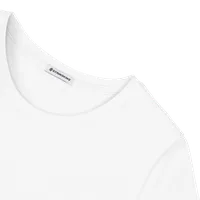 StringKing Women's Pima Cotton Long Sleeve Crewneck T-Shirt - Sharp Fit, White, Detail