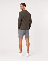StringKing Men's Pima Jersey Henley - Sharp Fit, Wren, Full Back - Human Model - Top of head to Mid-thigh